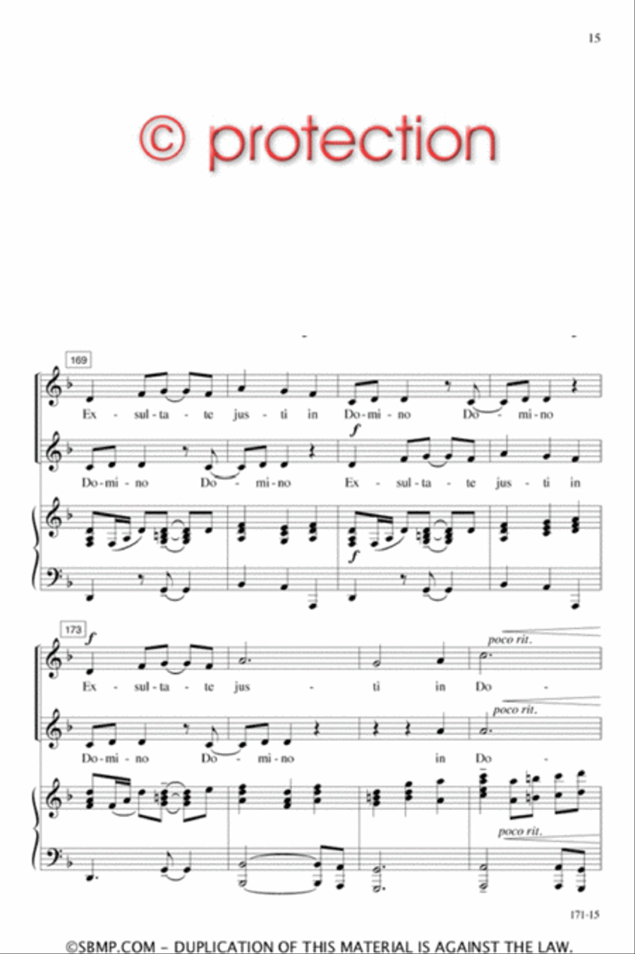 Exsultate Justi in Domino - SA Octavo SA scores gallery preview page 15