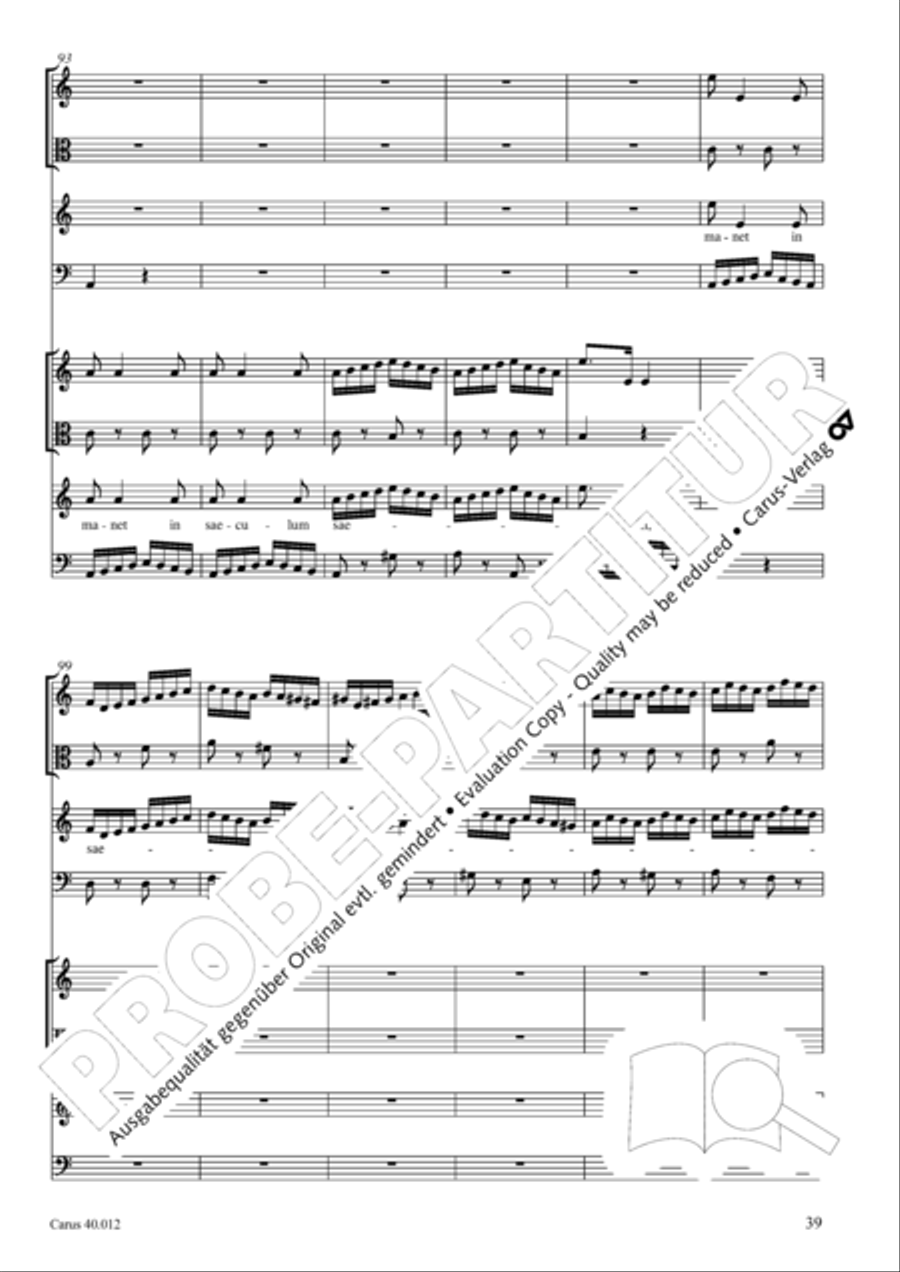 Beatus vir (How blest is he) Psalm 111 4-Part scores gallery preview page 40