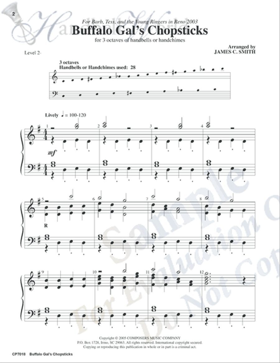 Buffalo Gal's Chopsticks 3-Octaves scores gallery preview page 2