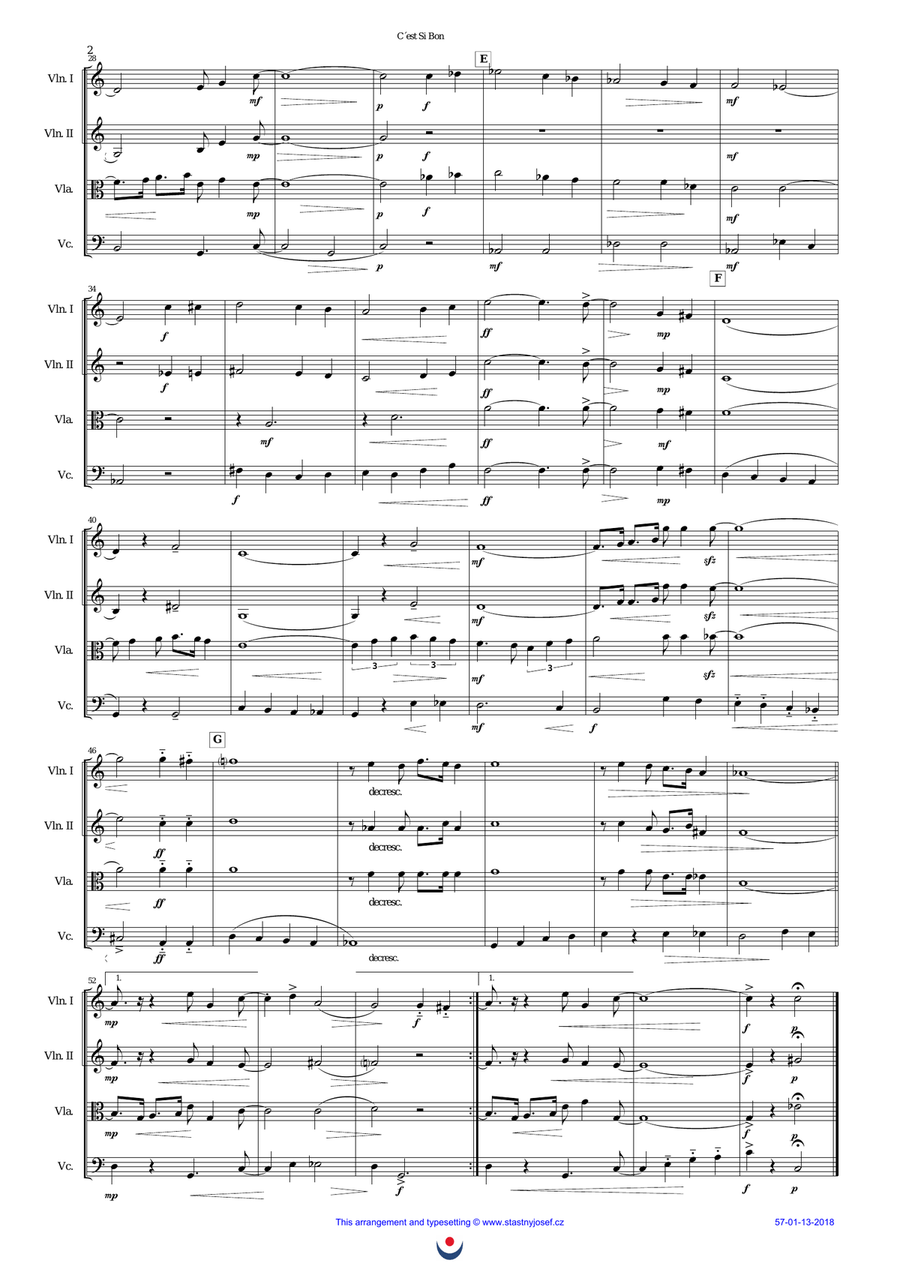 C´est Si Bon String Quartet scores gallery preview page 2