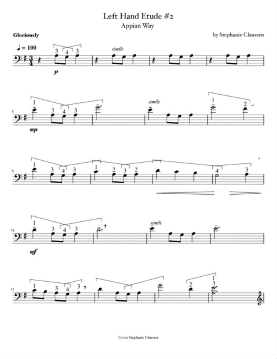 Left Hand Etude Collection #1 Harp scores gallery preview page 3