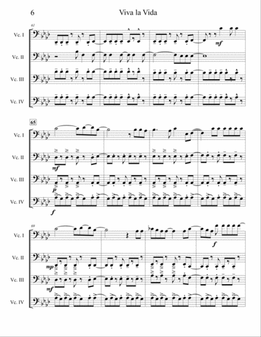 Viva La Vida Small Ensemble scores gallery preview page 6