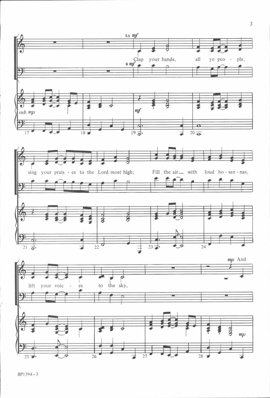 Clap Your Hands 3-Part scores gallery preview page 3