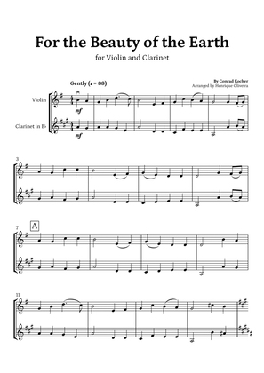 Book cover for For the Beauty of the Earth (for Violin and Clarinet) - Easter Hymn