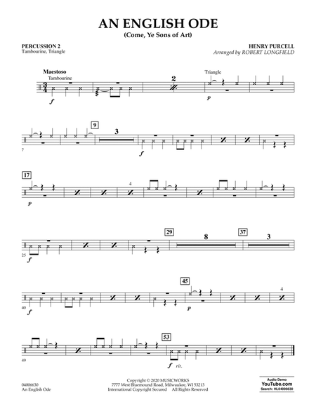 An English Ode (Come, Ye Sons of Art) (arr. Robert Longfield) - Percussion 2