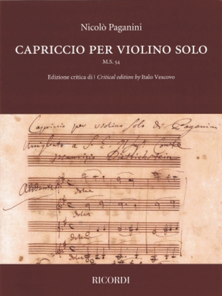 Book cover for Capriccio for Violin Solo