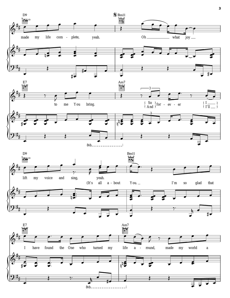 It's All About You Piano, Vocal, Guitar scores gallery preview page 3