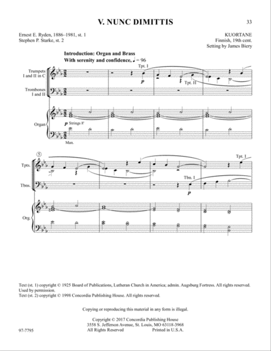 Festival Divine Service: Lutheran Service Book, Setting Four 4-Part scores gallery preview page 6