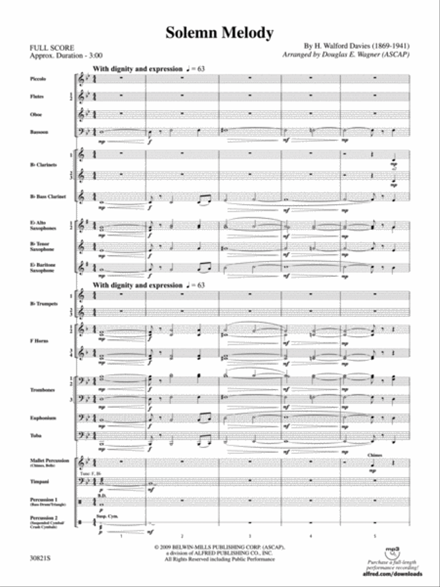 Solemn Melody Concert Band scores gallery preview page 2