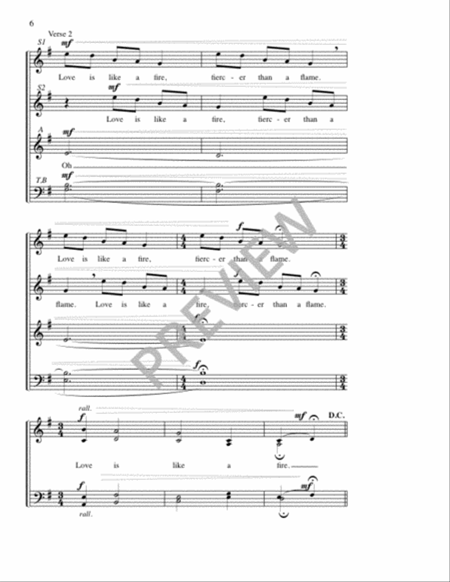 Many Waters Cannot Quench Love 4-Part scores gallery preview page 6