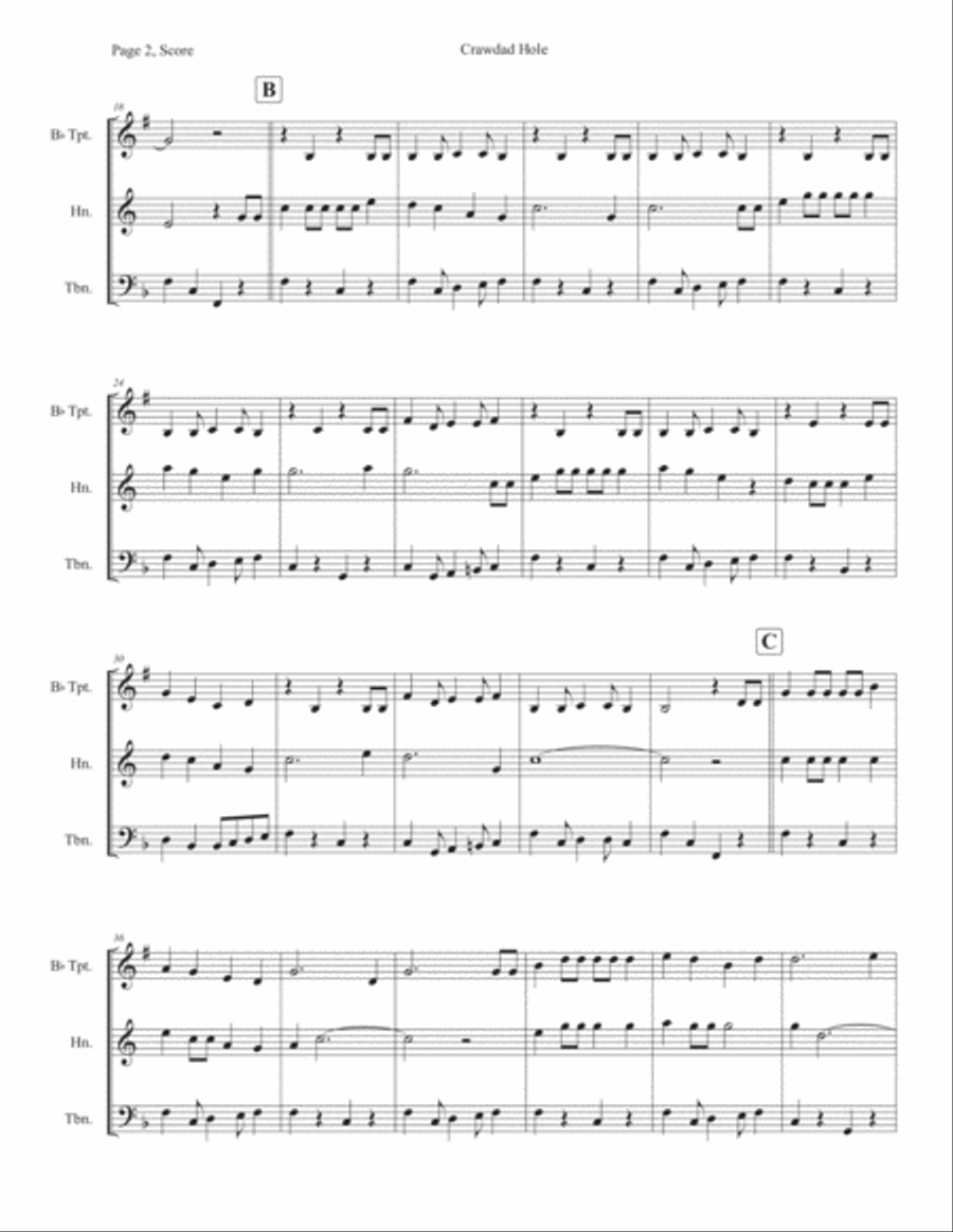 Crawdad Hole/Mr. Frog Went a Courtin' Horn scores gallery preview page 2