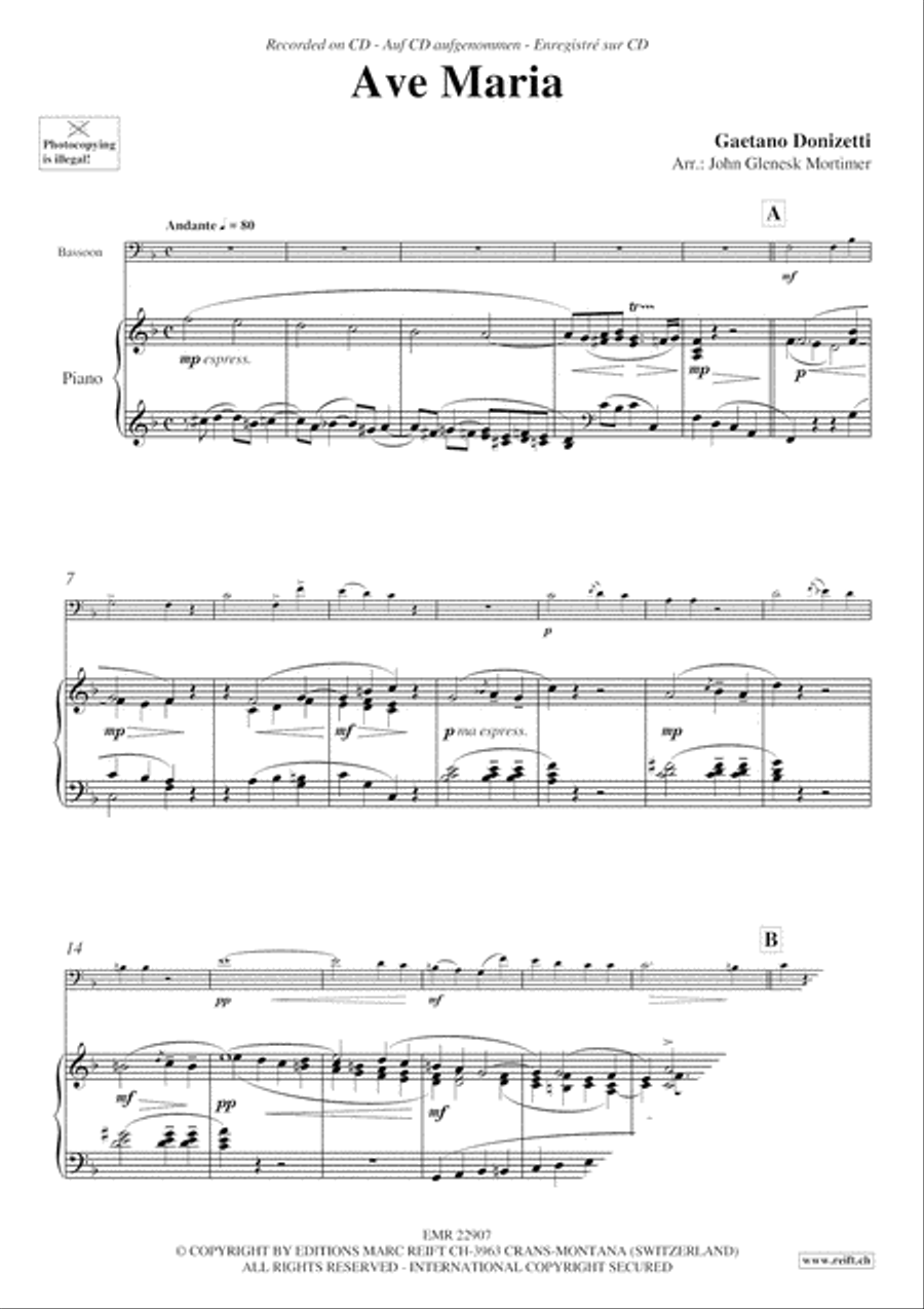 Ave Maria Bassoon Solo scores gallery preview page 4