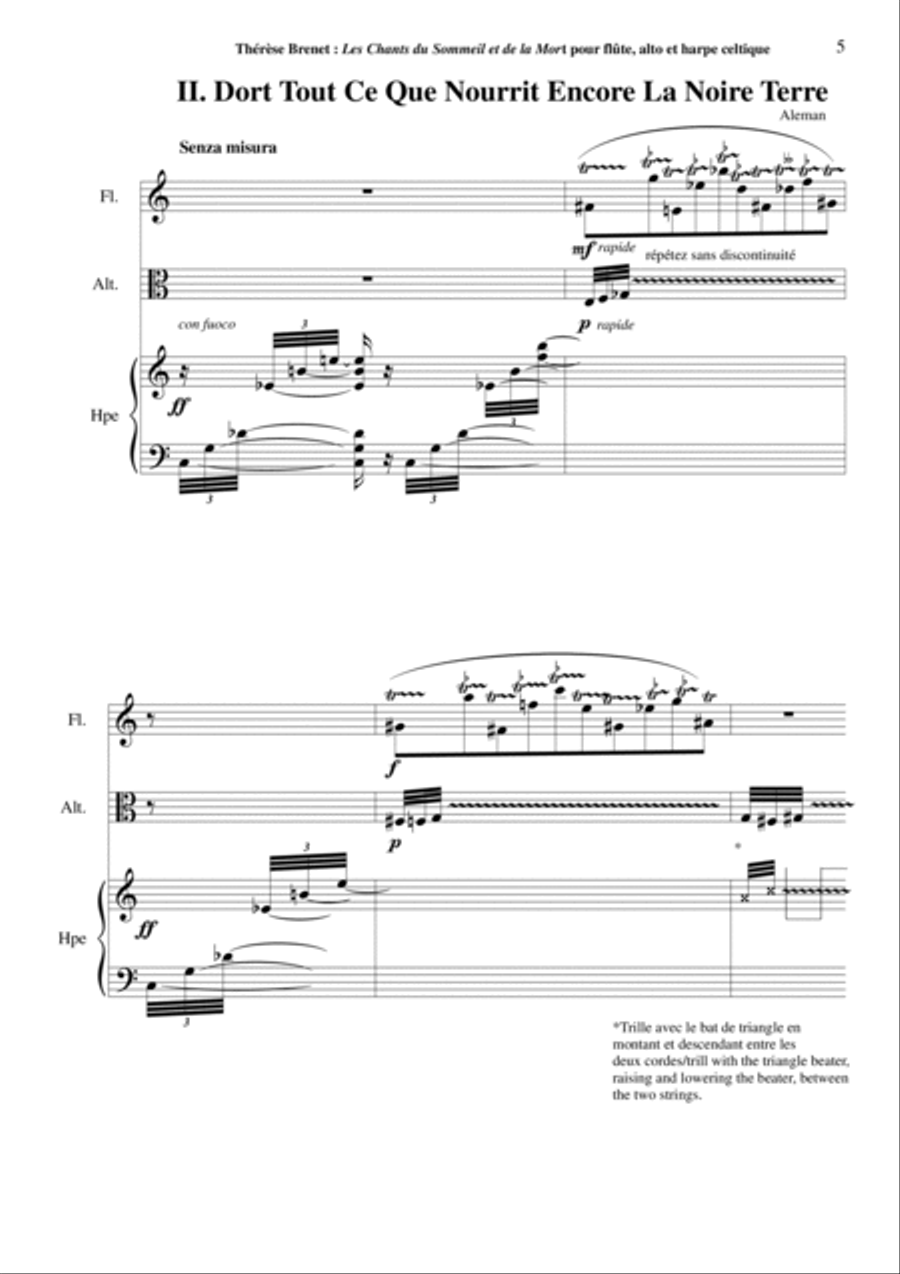 Thérèse Brenet - Chants du Sommeil et de la Mort Small Ensemble scores gallery preview page 5