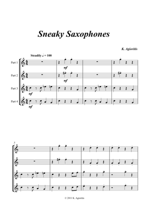 Book cover for Sneaky Saxophones - Quartet for Young Sax Players (4 Like Saxes)