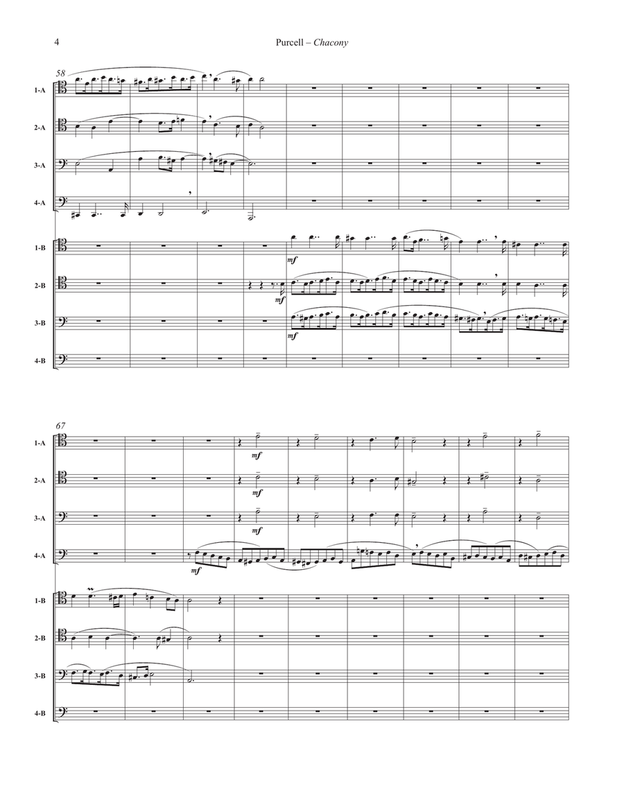 Chacony for 8-part Trombone Ensemble Brass Ensemble scores gallery preview page 4