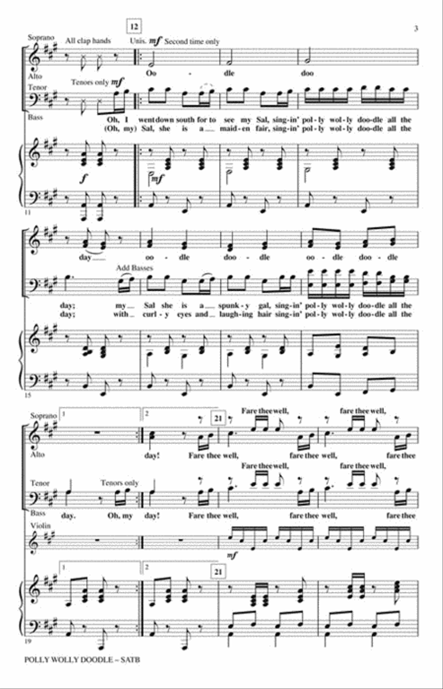 Polly Wolly Doodle Polly Wolly Doodle 4-Part scores gallery preview page 3