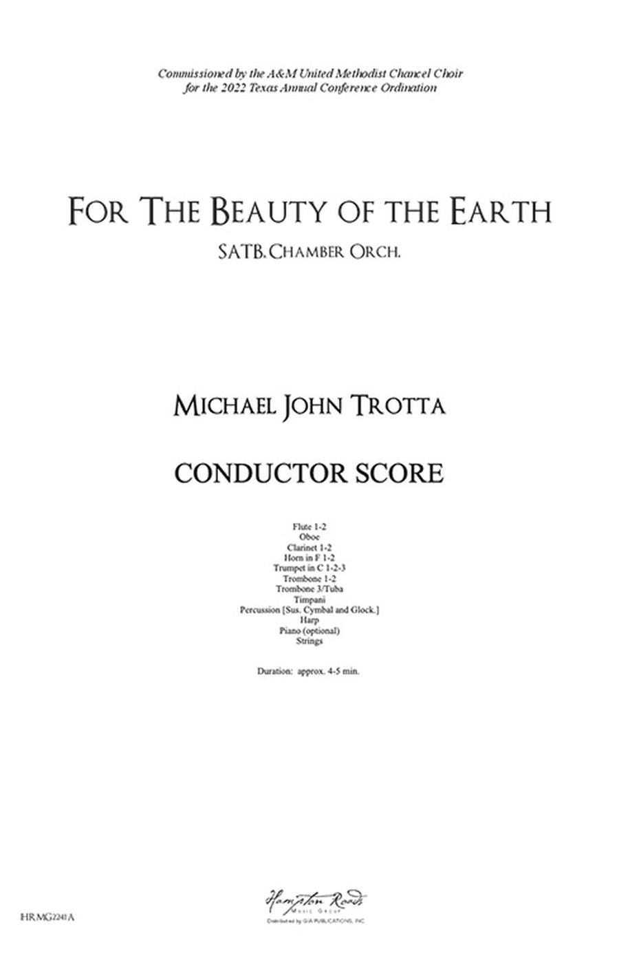 For the Beauty of the Earth (Full Score) Choir scores gallery preview page 1