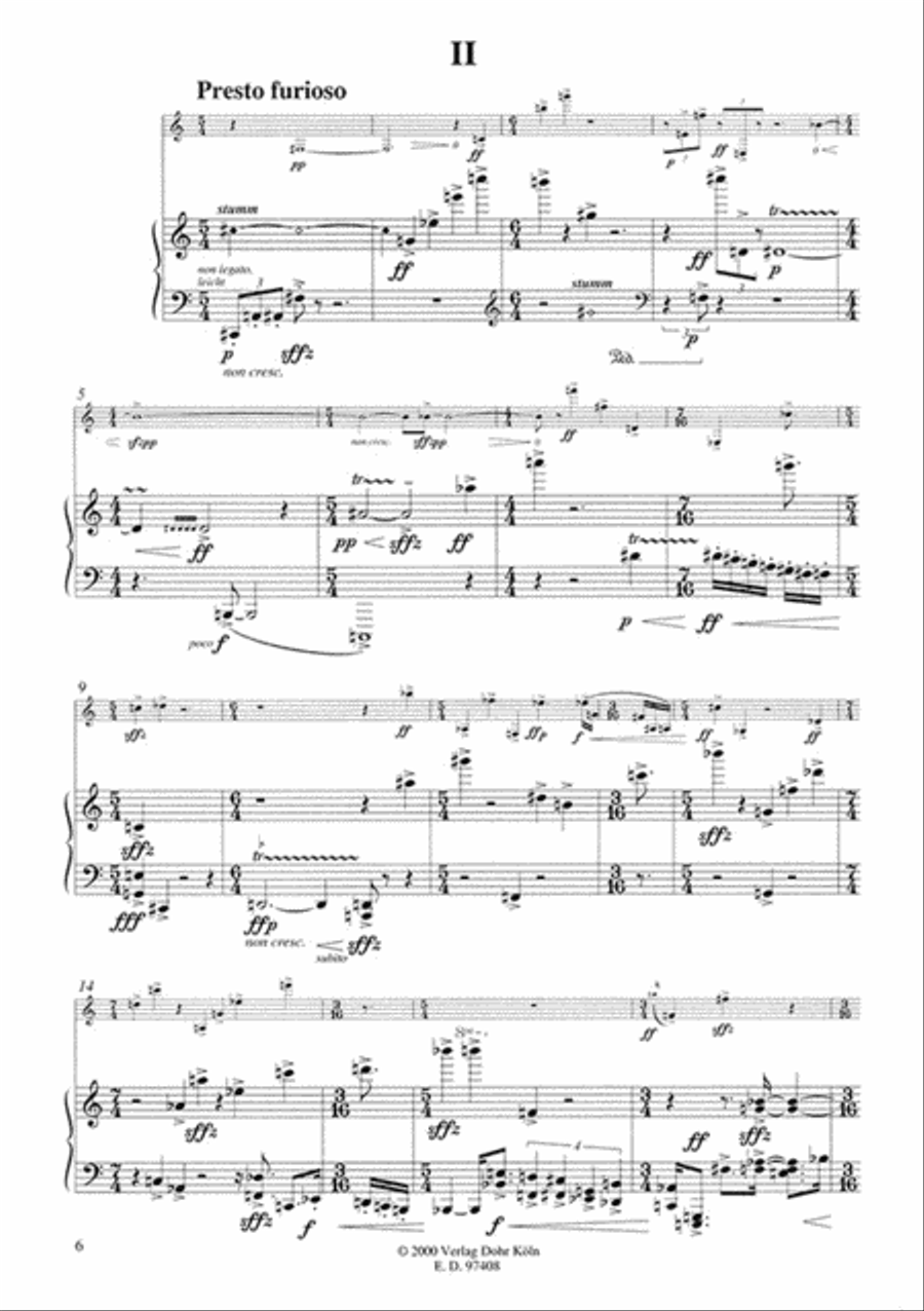 Vier Stücke für Klarinette und Klavier (1999) Clarinet scores gallery preview page 2