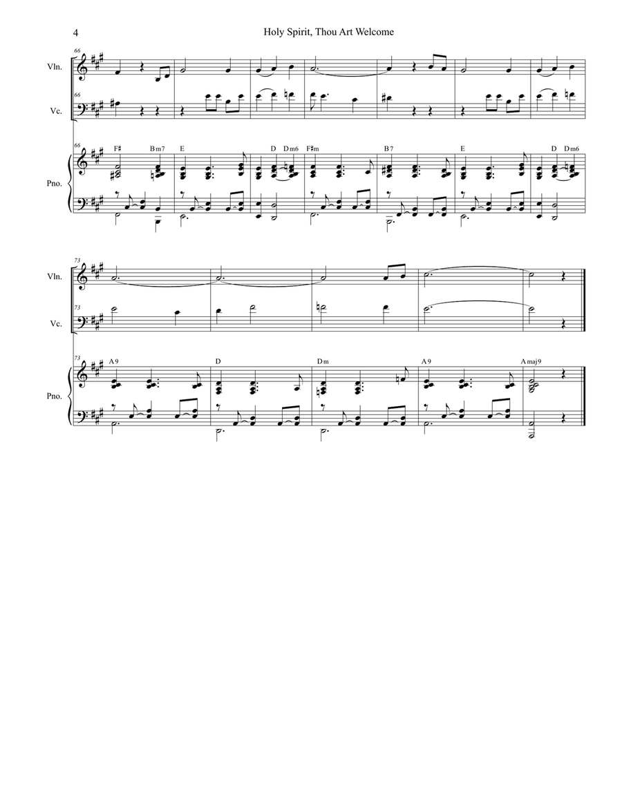 Holy Spirit, Thou Art Welcome Piano Trio scores gallery preview page 4