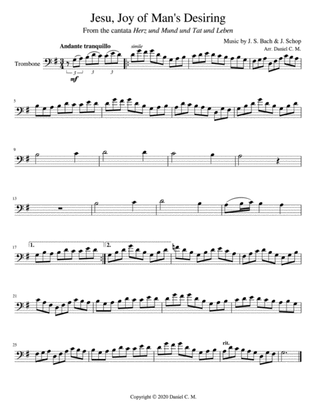 Jesu, Joy of Man's Desiring (trombone and piano)