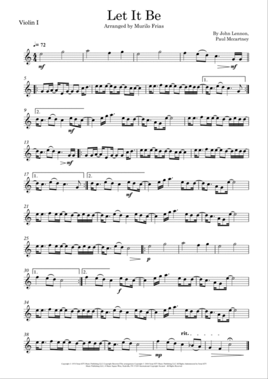 Let It Be String Quartet scores gallery preview page 3