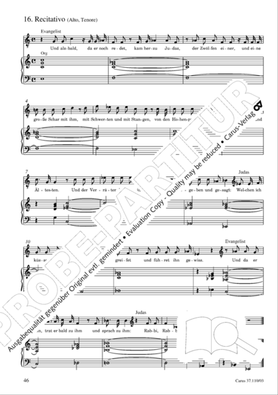 Markuspassion. Werkausgabe Reihe 1, Bd. 7 (Homilius) 4-Part scores gallery preview page 53