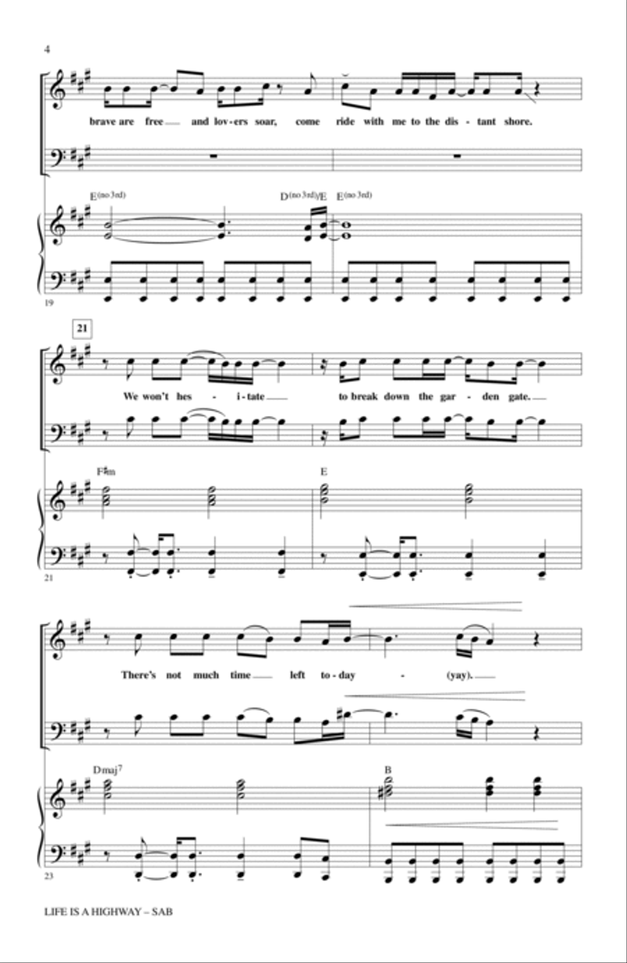Life Is A Highway (from Cars) (arr. Alan Billingsley) 3-Part scores gallery preview page 3