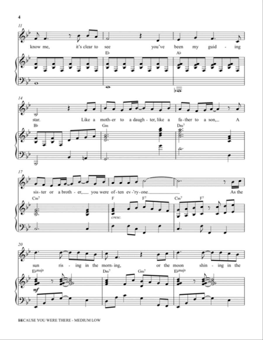Because You Were There (Medium Low Voice) (includes Audio) Choir scores gallery preview page 3