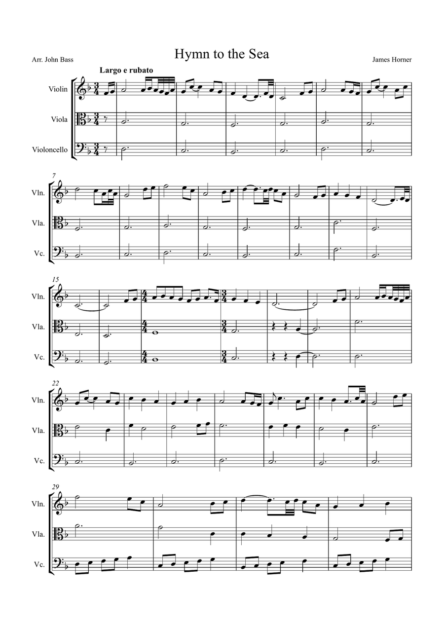 Hymn To The Sea String Trio scores gallery preview page 1
