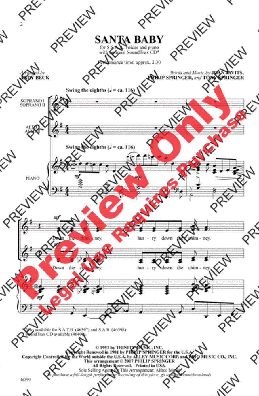 Santa Baby Santa Baby Women's Choir scores gallery preview page 2