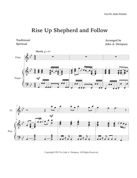 Rise Up, Shepherd and Follow (Flute and Piano) image number null