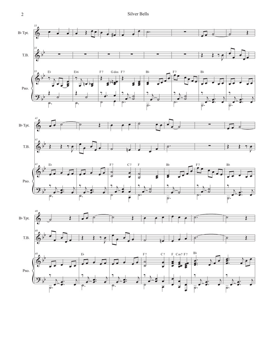 Silver Bells Trumpet Solo scores gallery preview page 2