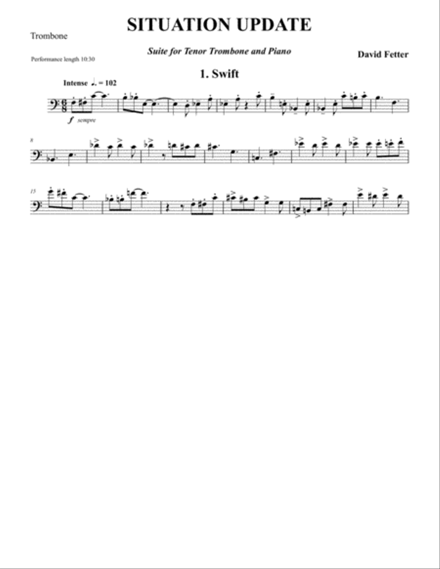 Situation Update, Suite for Trombone and Piano Piano Accompaniment scores gallery preview page 3
