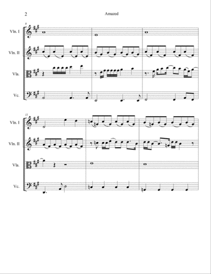 Amazed Amazed String Quartet scores gallery preview page 2