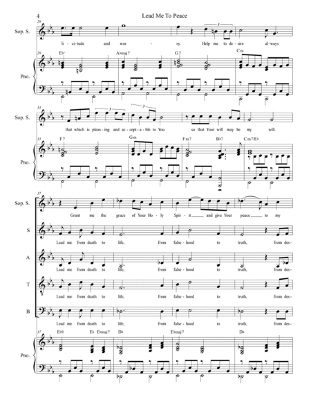 Lead Me To Peace (Soprano Solo and SATB Divisi) image number null