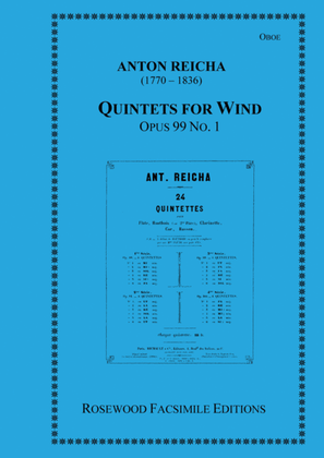 Book cover for Wind Quintet, Op. 99, No. 1
