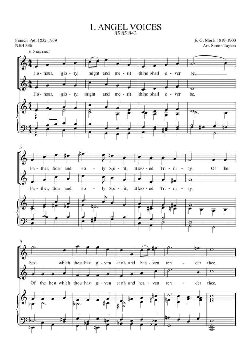 14 Descants and Last Verses to popular hymns