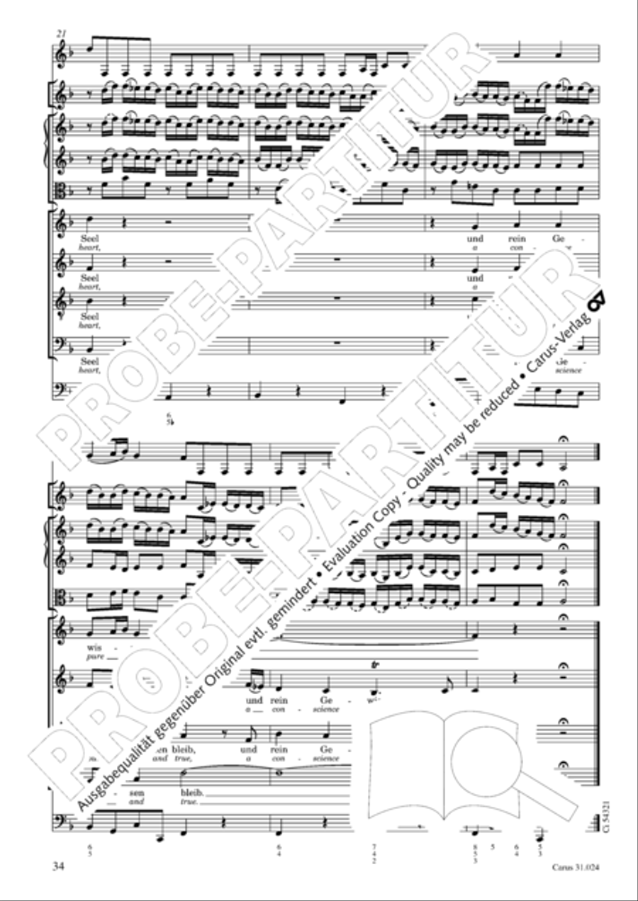 A conscience pure (Ein ungefarbt Gemute) 4-Part scores gallery preview page 35