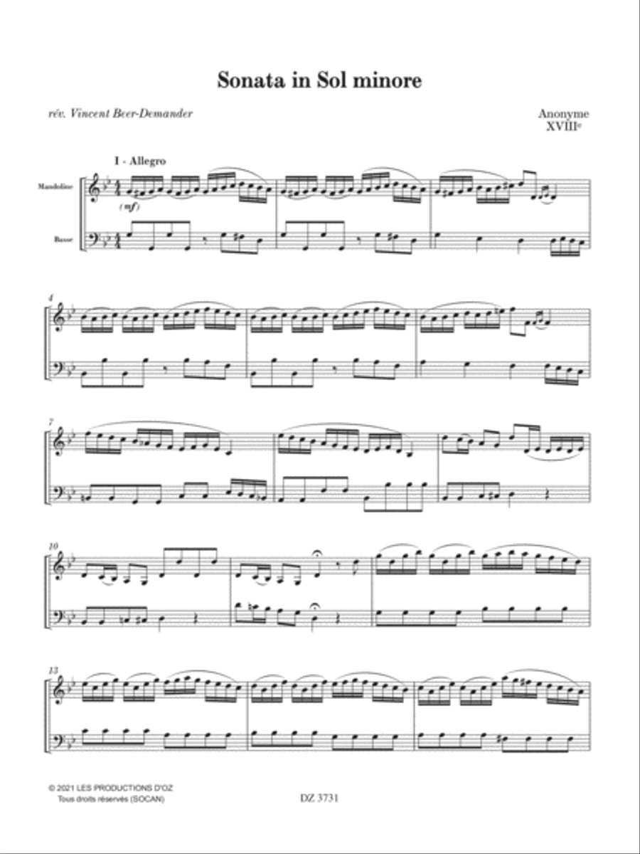 Sonata in Sol minore Double Bass scores gallery preview page 4