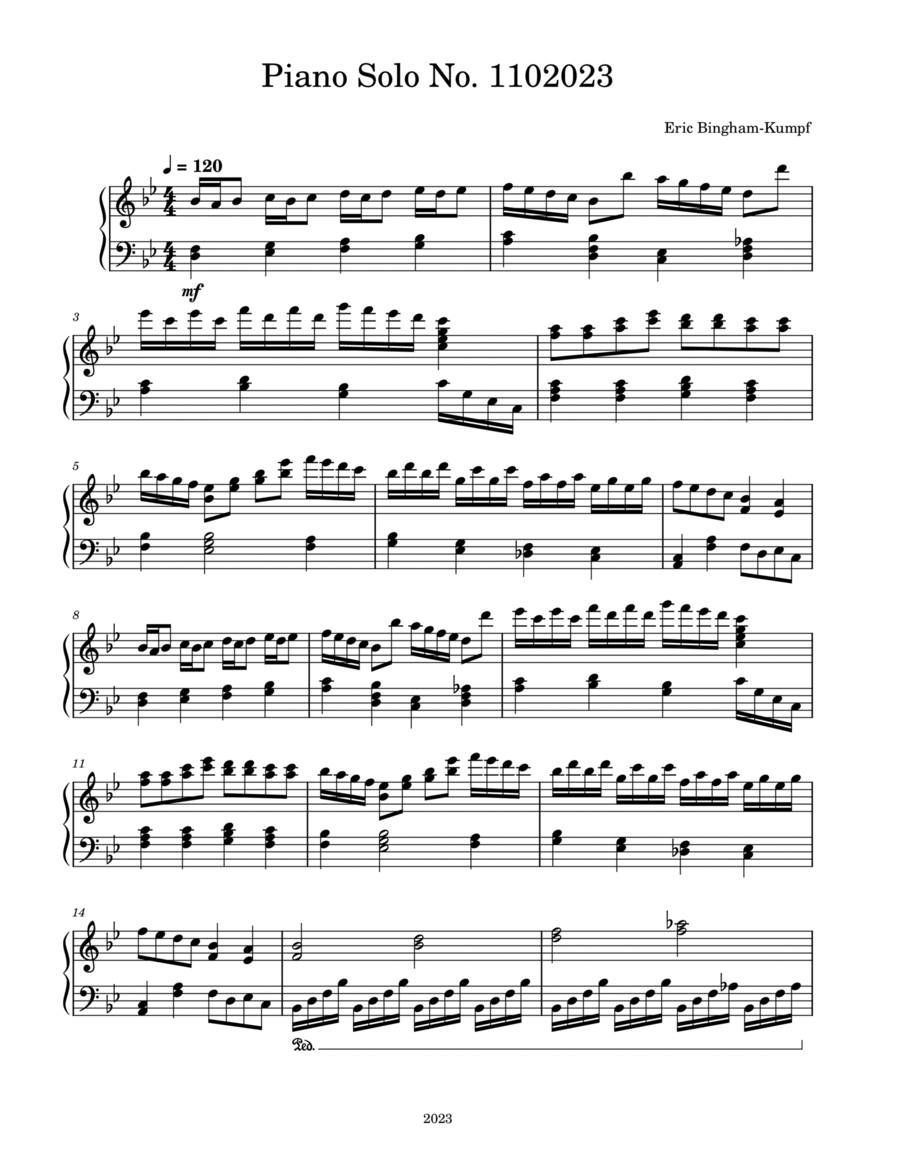 Piano Solo No. 1102023 Piano Solo scores gallery preview page 1