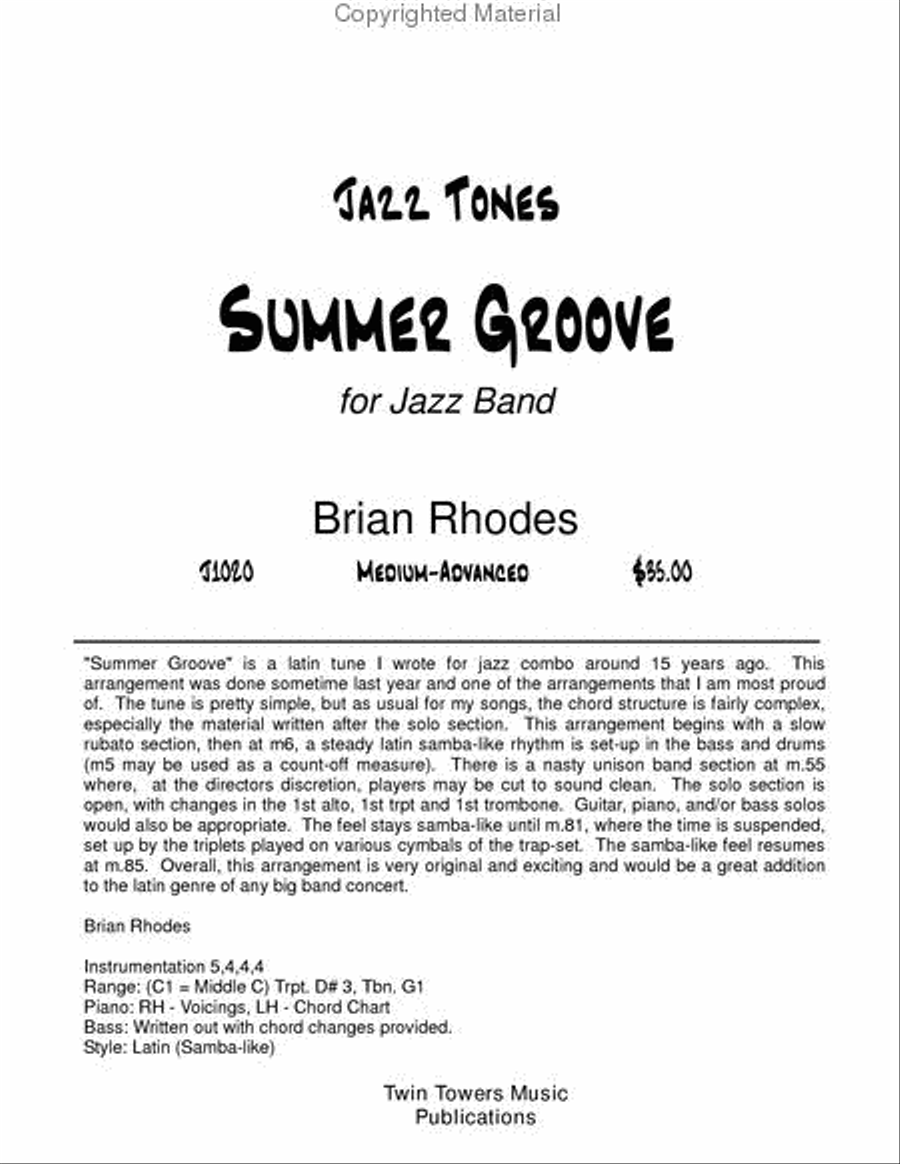 Summer Groove Jazz Ensemble scores gallery preview page 2