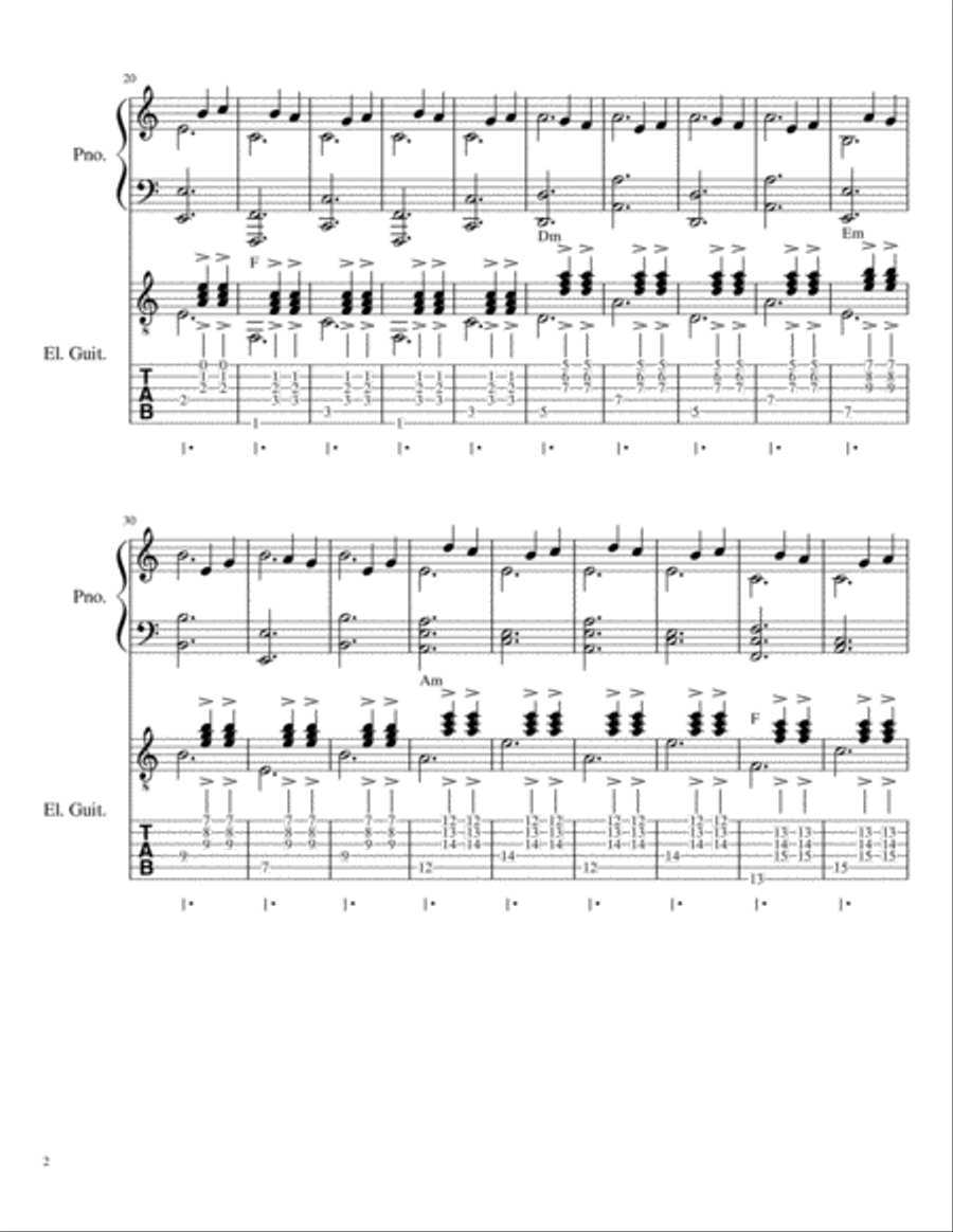 Op. 5, Valse no. 1 Acoustic Guitar scores gallery preview page 2