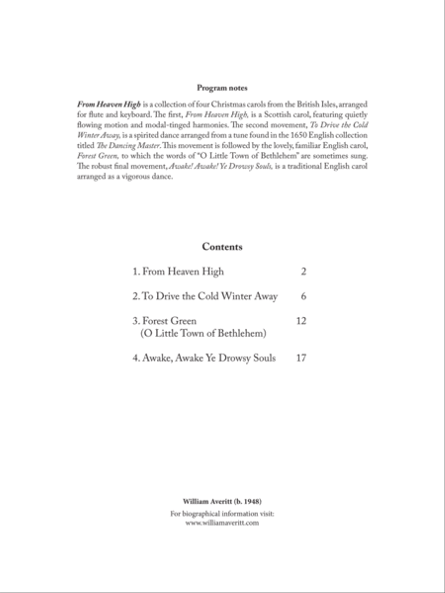 From Heaven High Flute scores gallery preview page 1