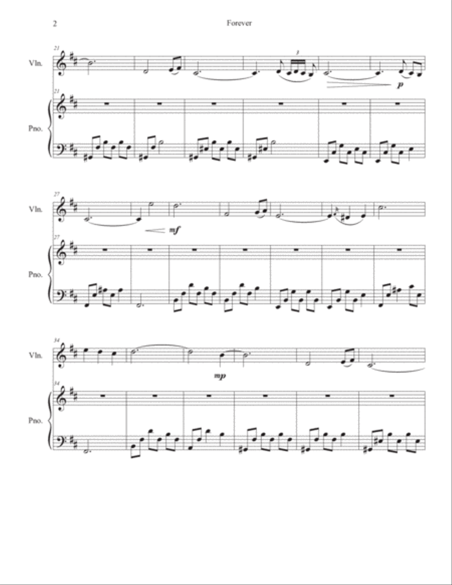 FOREVER (Dedicated to Doris DiNucci 1931-2021) Piano, Vocal, Guitar scores gallery preview page 2