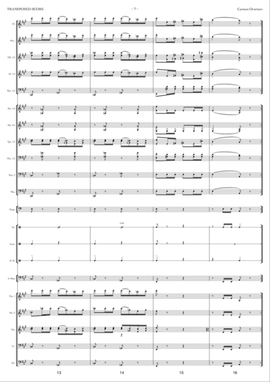 Carmen Overture Full Orchestra scores gallery preview page 3