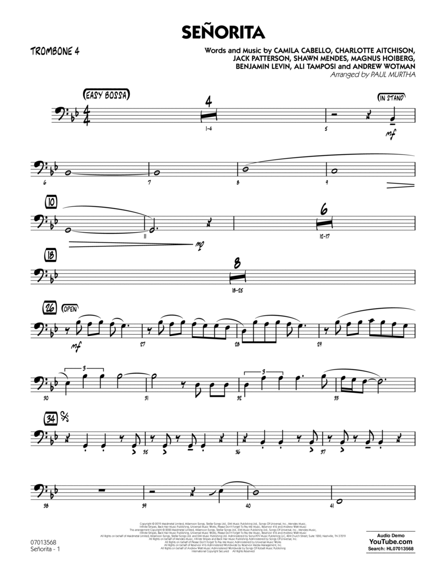 Senorita (arr. Paul Murtha) - Trombone 4