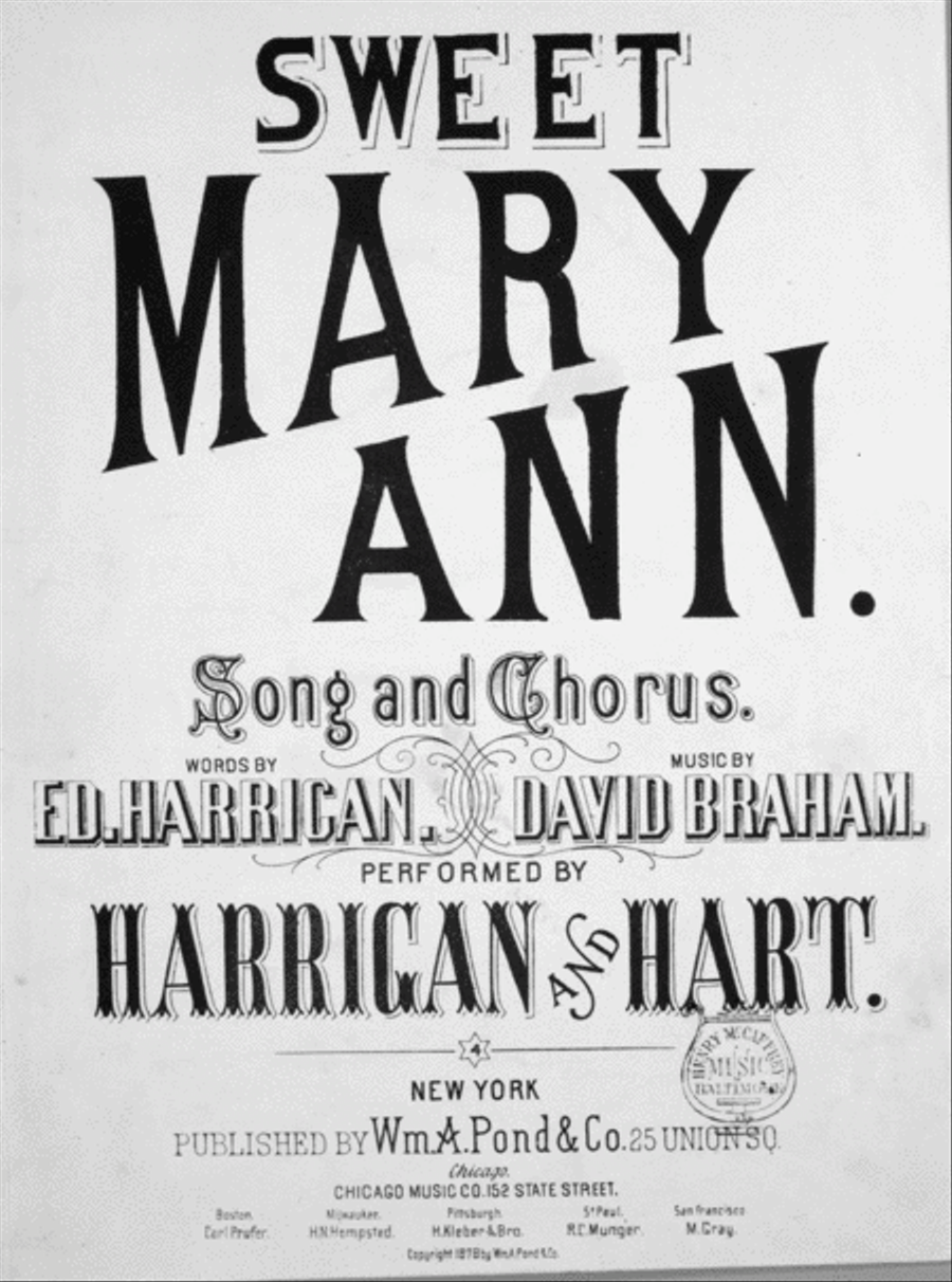 Sweet Mary Ann. Song and Chorus Choir scores gallery preview page 1