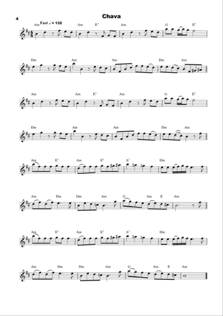 25 Klezmer Tunes for Clarinet Clarinet Solo scores gallery preview page 4