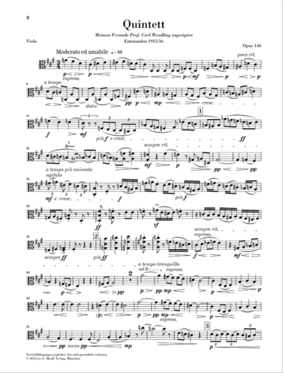 Clarinet Quintet in A Major Op. 146 Clarinet scores gallery preview page 5