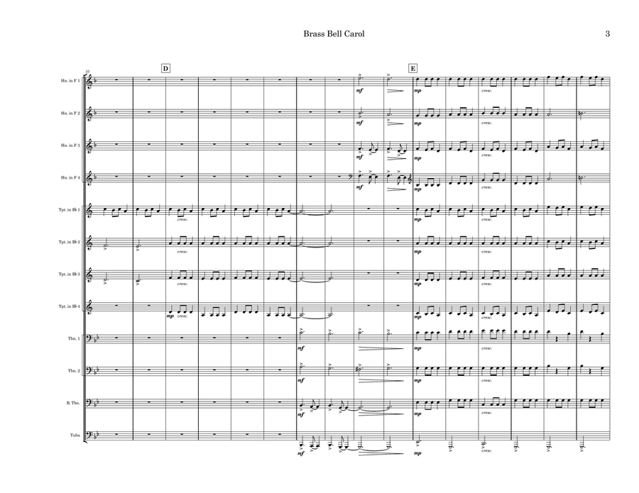 Brass Bell Carol Brass Ensemble scores gallery preview page 3